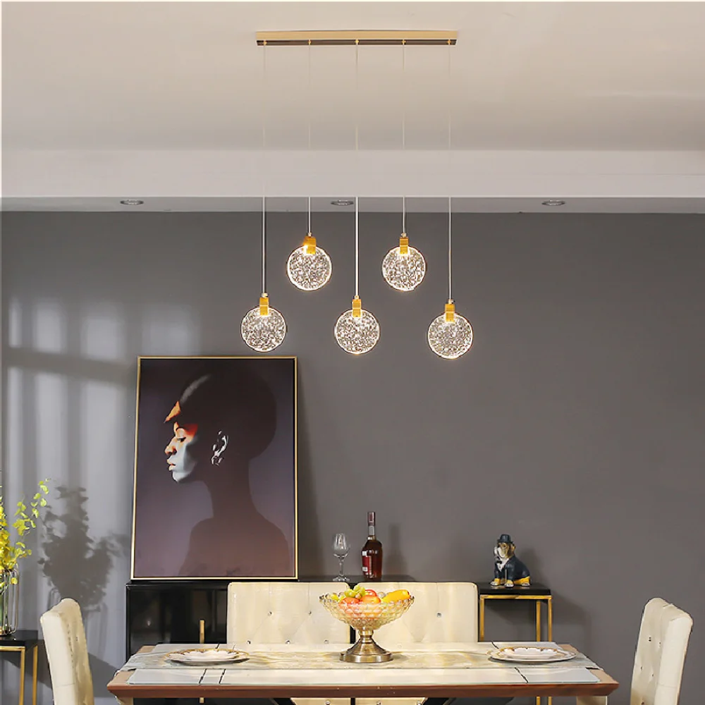 

LED pendant lamp Postmodern luxury crystal Lamp Nordic indoor lighting living room kitchen dining room long Hanging Light