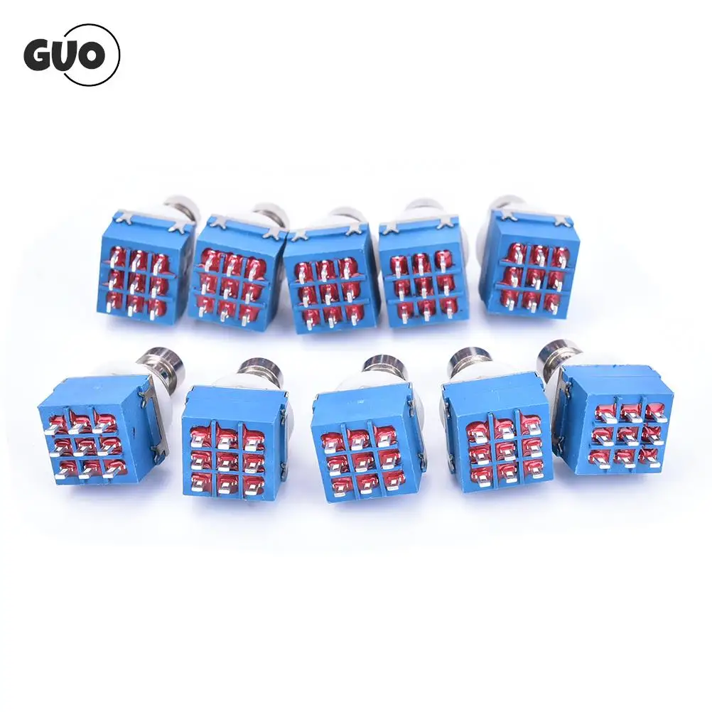 

10Pcs 9-pin 3PDT Guitar Effects Pedal Box Stomp Foot Metal Switch True Bypass