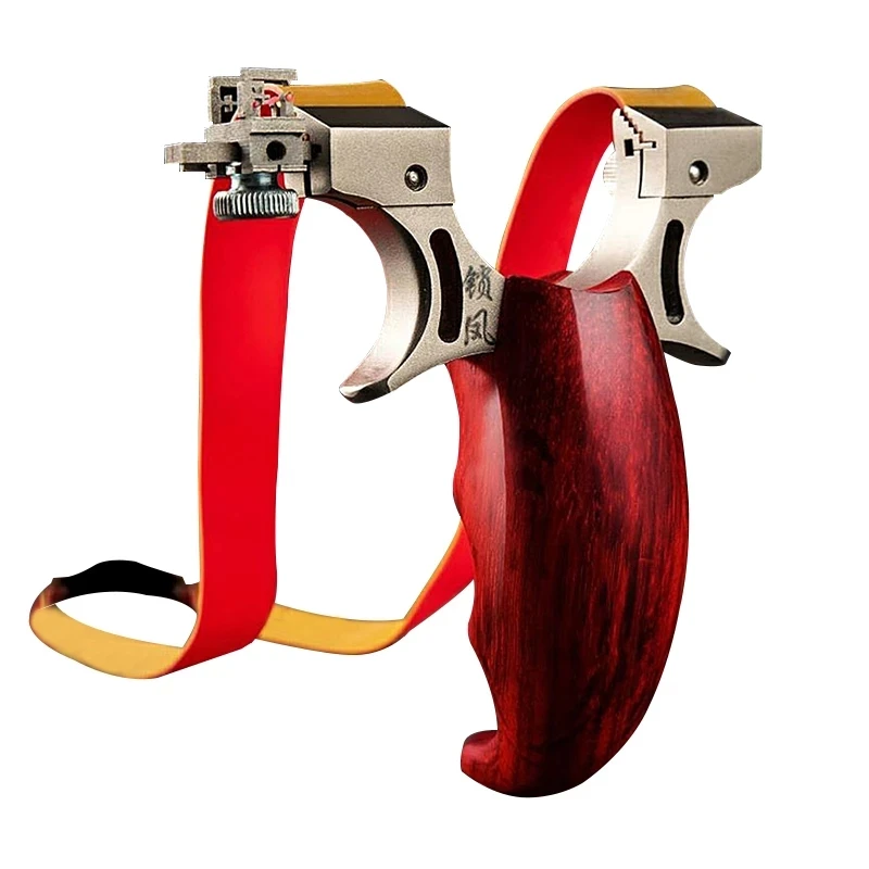 

New Catapult Outdoor Hunting Titanium Sight Flat Rubber Band Wood Handles Stainless Steel Bow Head