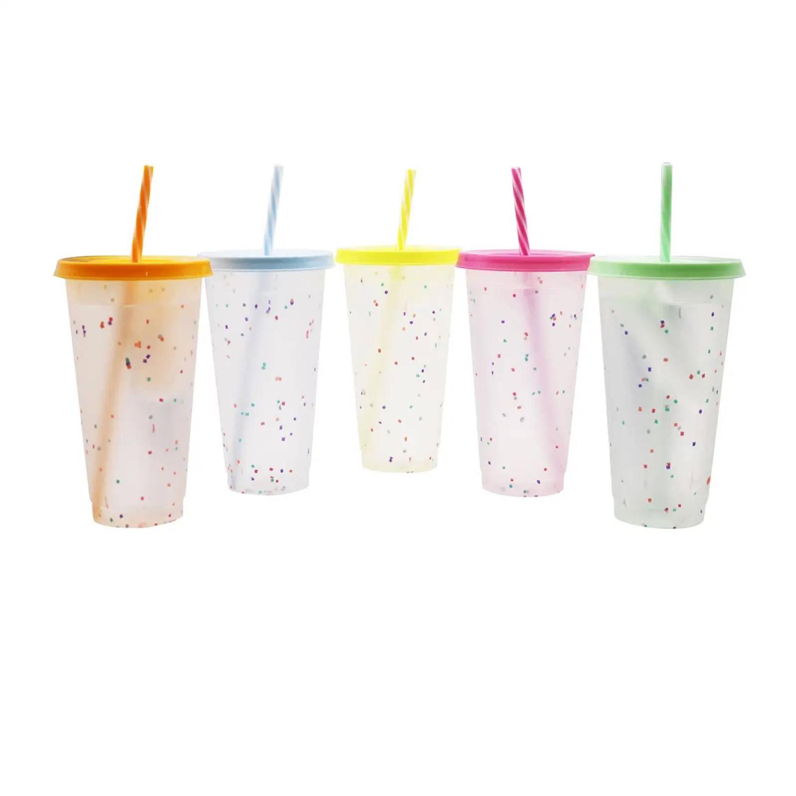 

5 Pieces Color Changing Cups with Lids Cold Drink Tumblers for Travel Home