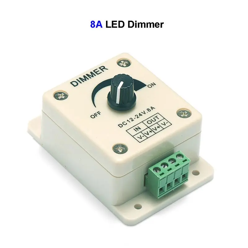 

Светодиодный регулятор яркости, 12 В-24 В постоянного тока, Регулируемая яркость, для 5050, 2835, одноцветная светодиодный ная лента, осветительна...