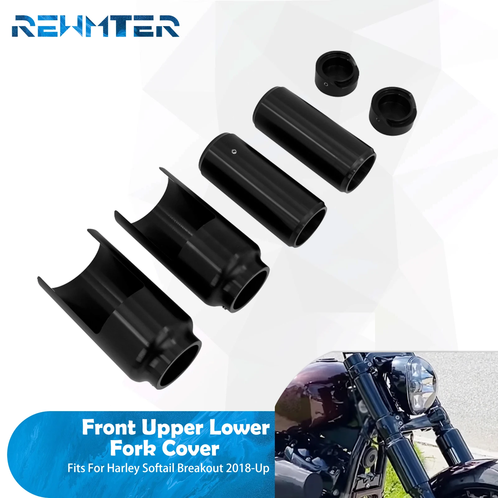 

Передняя верхняя нижняя крышка вилки для Harley Softail Breakout FXBR FXBRS 2018-2022, крышка трубки амортизатора мотоцикла, алюминиевая крышка