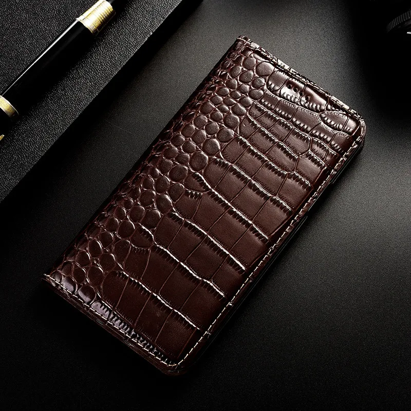

Crocodile Genuine Leather Case For Samsung Galaxy A22 A32 A42 A52 A72 A82 5G Business Flip Cover