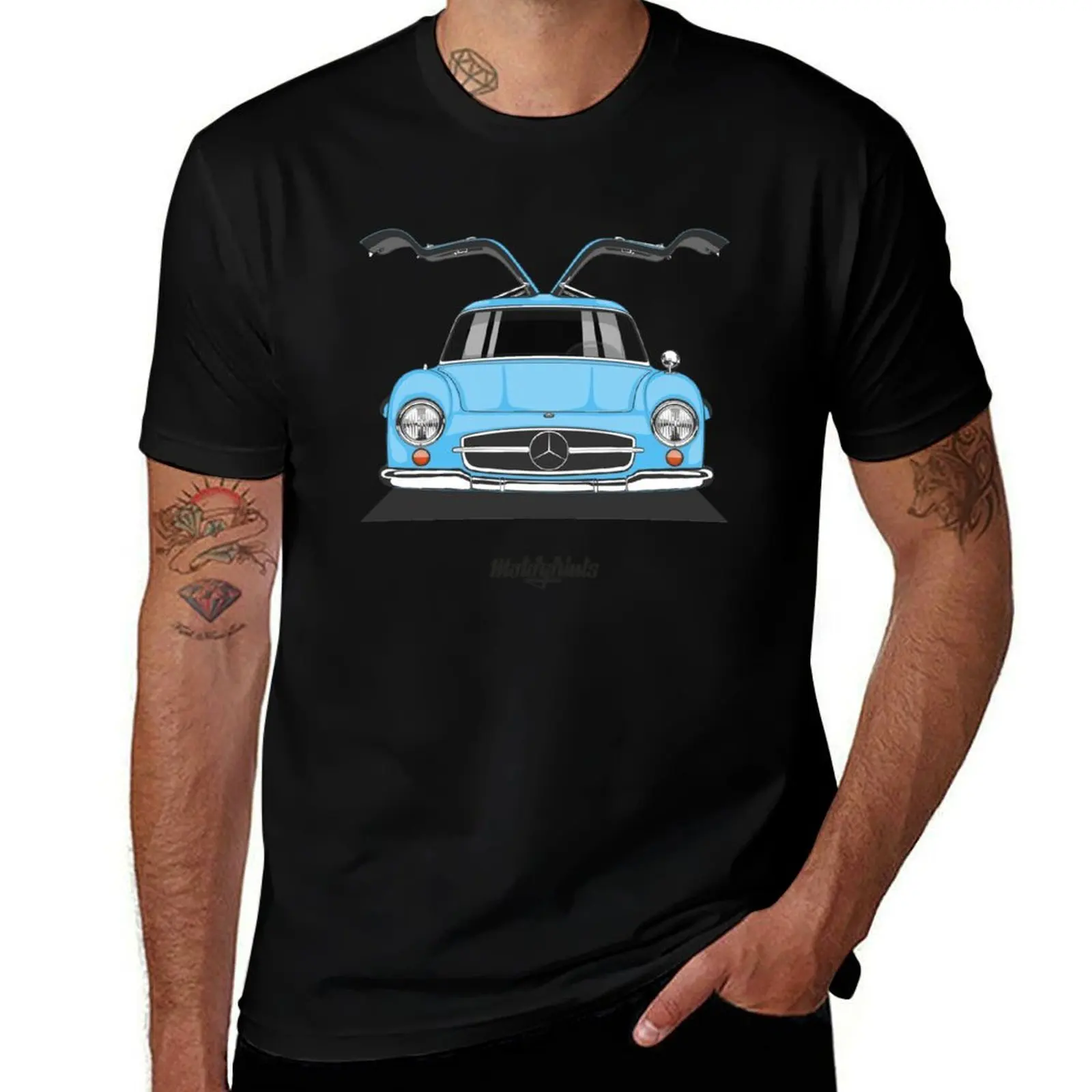 Фото Футболка Gullwing W198 (синяя) Классическая хлопковая футболка с круглым вырезом №1
