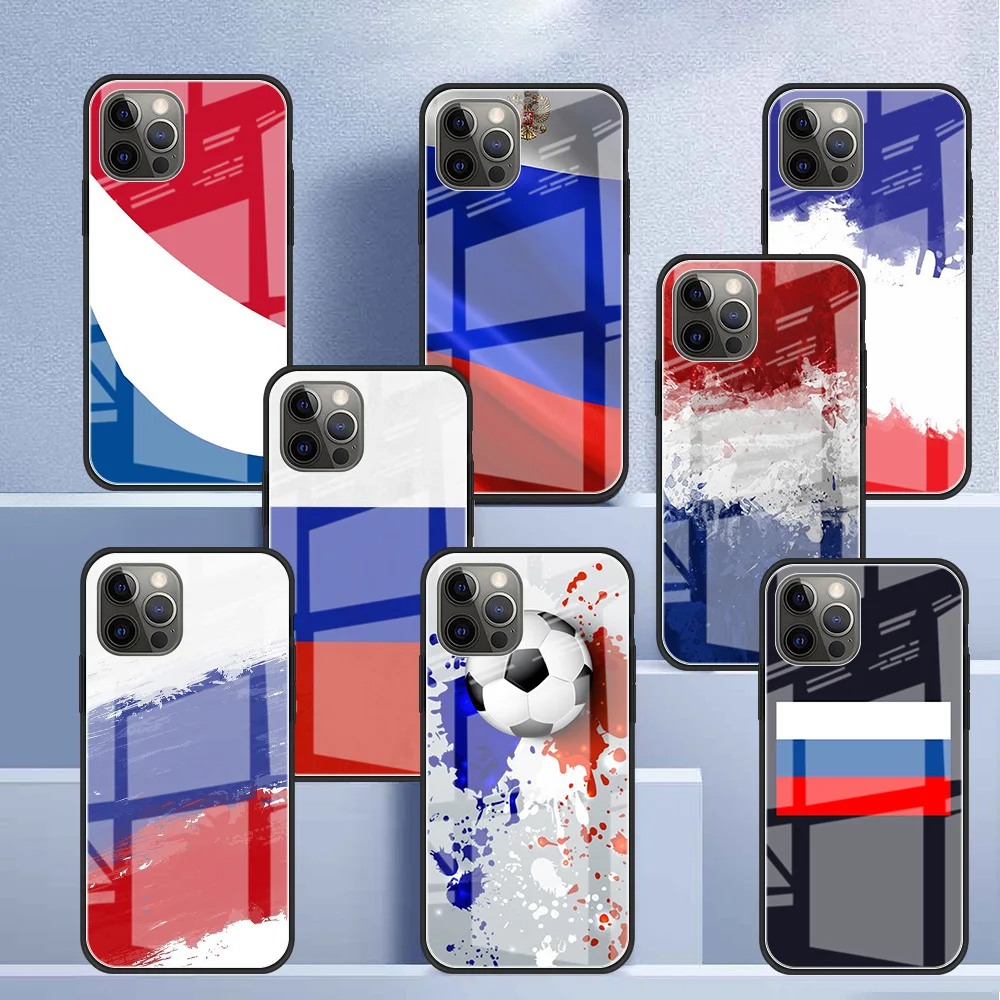 

Flag Of Russia Glass Case For Apple iPhone 13 11 12 Pro 7 XR X XS Max 8 6 6s Plus SE 2022 13Pro Tempered Phone Shell