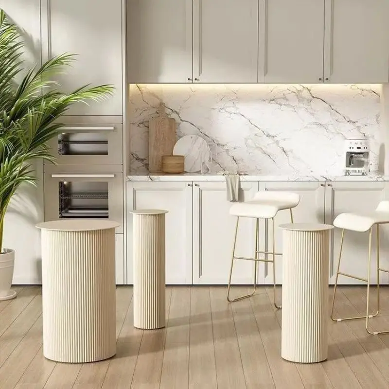 Железные металлические ножки стола барная стойка каменная плита кремовые