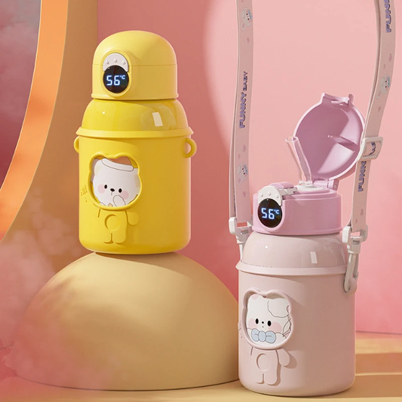 

Hot Water Bottle Children Which Enable Intelligent High Level Stainless Steel Kettle Appearance Cute Baby Cup Straw