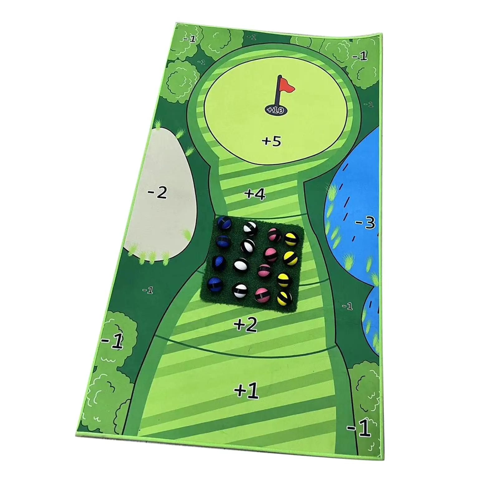 Portable Golf Turf Mat Carpet with 16 Balls Practice Batting Aid Driving Range Pad Hitting Pad for Game Outdoor Office