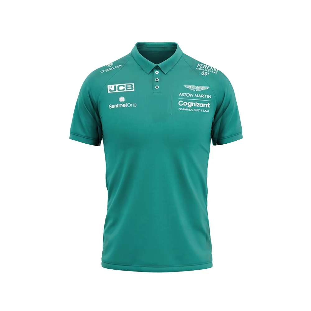 

Summer New Shirt F1 Racing Suit Aston Martin Team T-Shirt Polo Shirt Men's Lapel Racing Overalls Shirt
