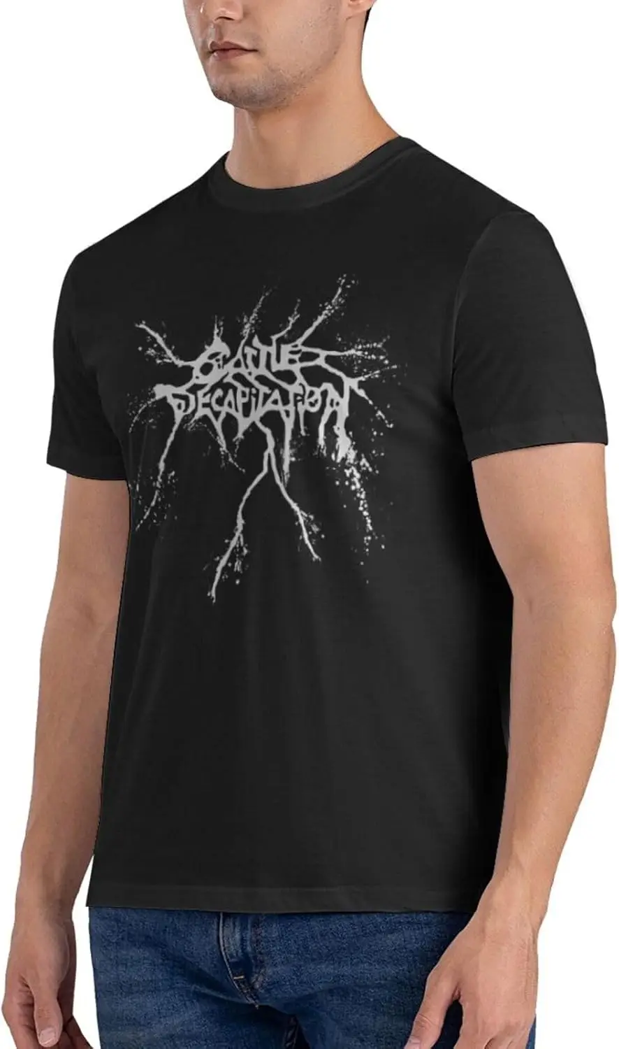 Футболка мужская с коротким рукавом и круглым вырезом из чистого хлопка