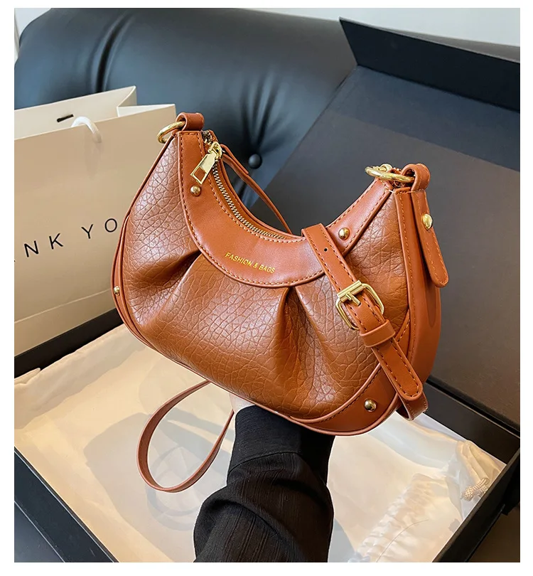 

Retro Hobo Bags 2023 New Trend Shoulder Bags Pu Leather Messenger Bags Luxury Designer Handbags For Ladies Travel Shopper Bags