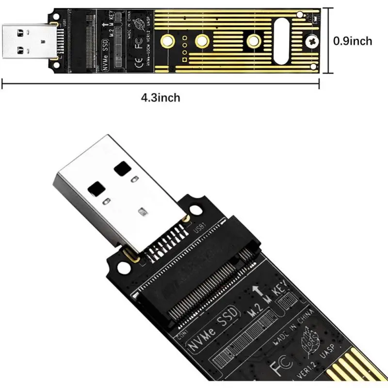 

M.2 NVMe SSD to USB 3.1 Adapter PCI-E to USB-A 3.0 Internal Converter Card 10Gbps USB3.1 Gen 2 for Samsung 970 960 for Intel SSD