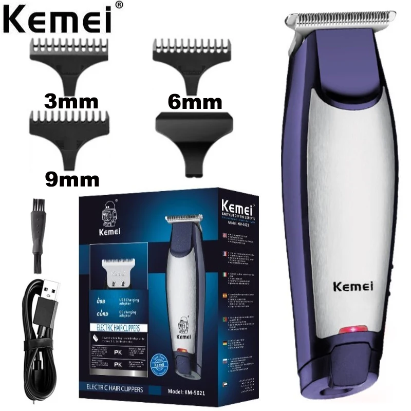 

Электрический триммер для волос Kemei, перезаряжаемая машинка для стрижки волос, машинка для бритья для мужчин, Беспроводная Машинка для стрижки, бытовая электрическая машинка для стрижки