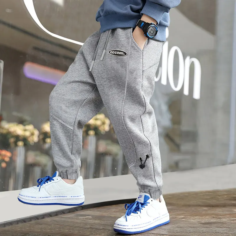 

Children Trousers For Boys 2022 Spring Autumn Black Grey Sport Casual Long Pants Teen Boys Sweatpants Korean Clothes For 5-14Yrs
