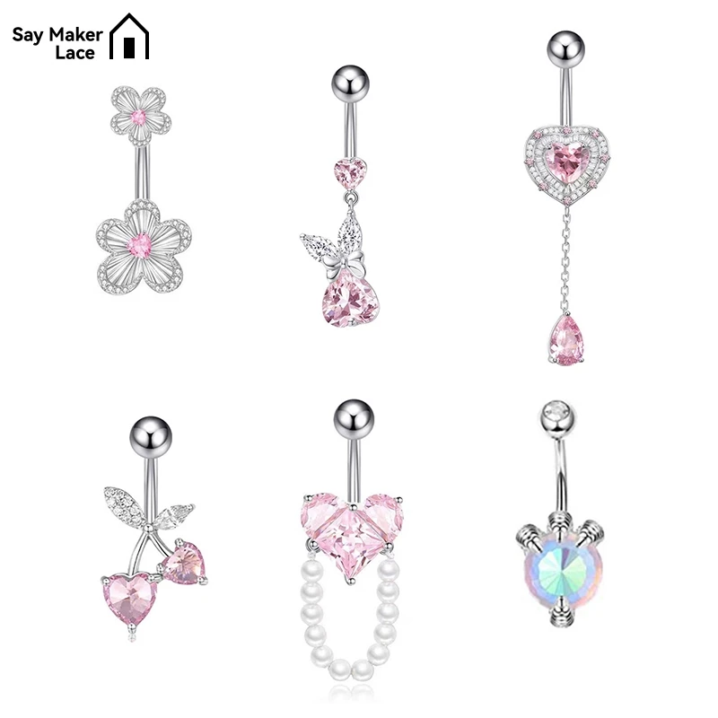 Женское кольцо для пирсинга пупка из нержавеющей стали