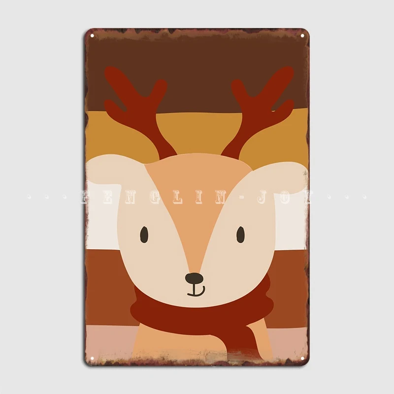 

Cute Winter Deer Metal Sign Pub Printing Kitchen Poster Tin Sign Poster