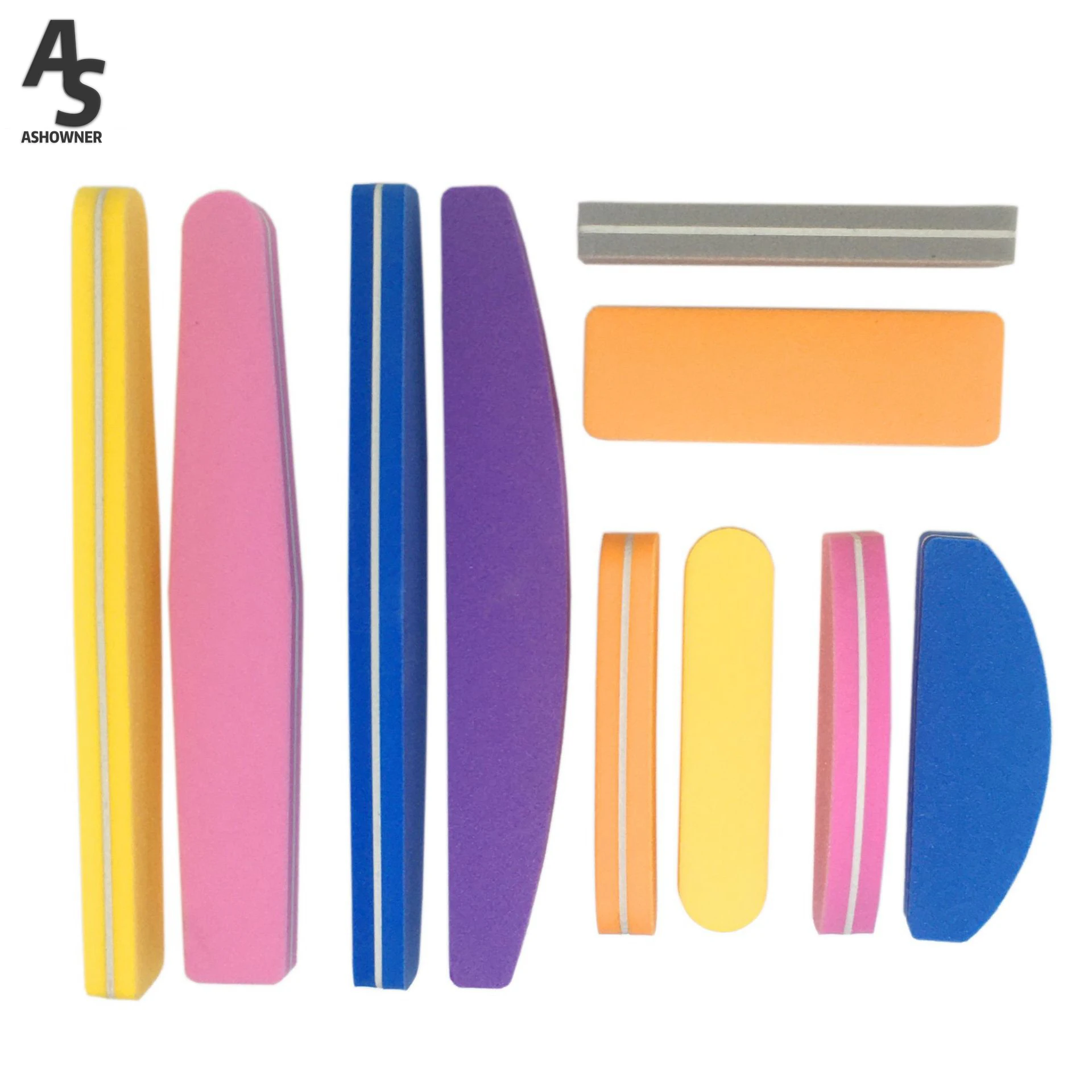 

3pcs Random Nail File Sponge Double-sided Nail File Blocks Washable Nail Polish Sanding Buffer Strips Polishing Manicure Tools
