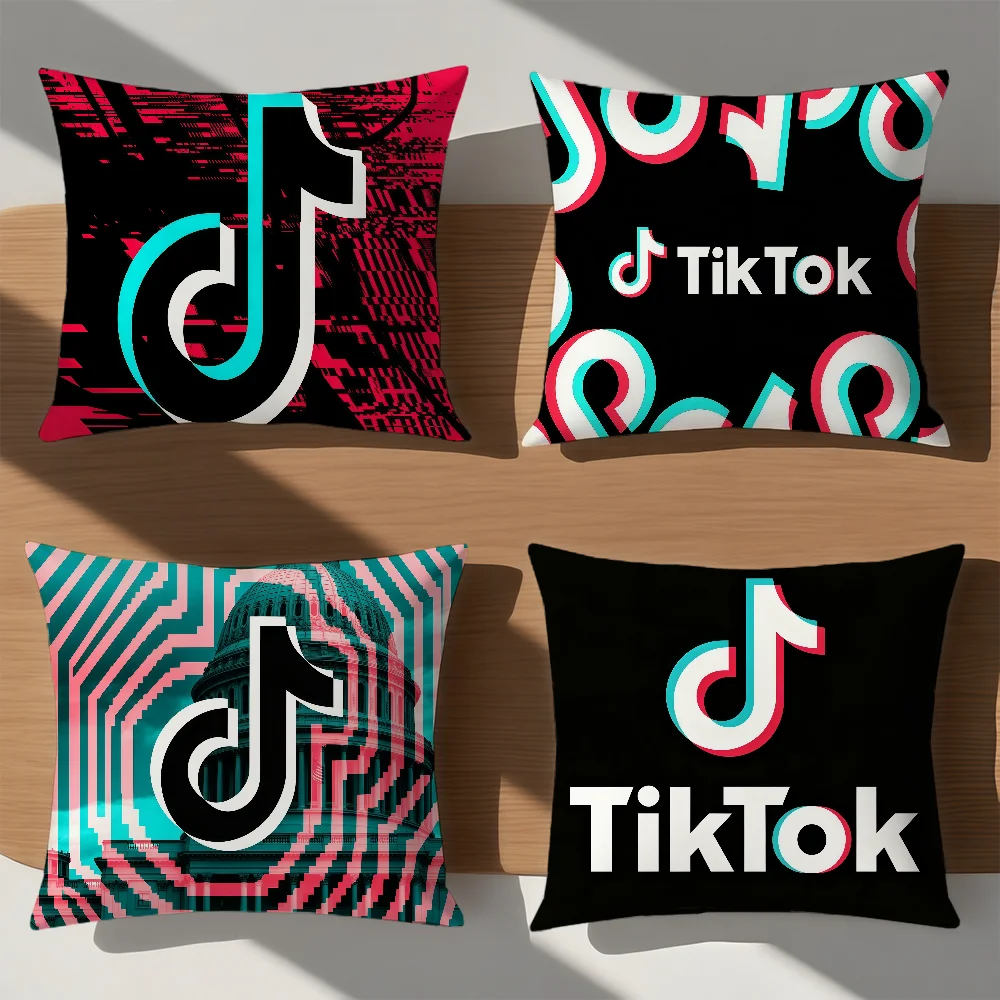 Фото Чехол для подушки T-Tik, модная наволочка с логотипом, удобная наволочка для дивана T-Tok, персонализированное украшение для спальни №3