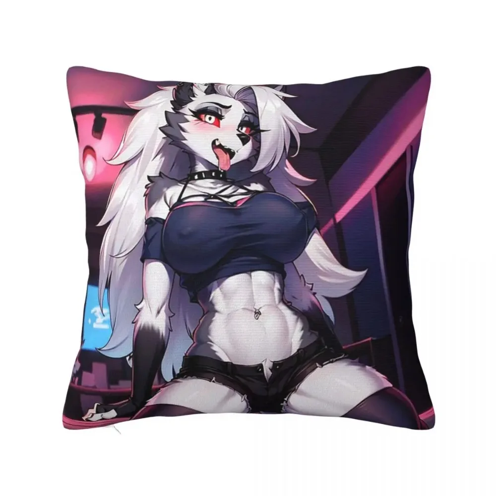 Квадратная наволочка Helluva Boss Loona из полиэстера декоративная комфортная Наволочка