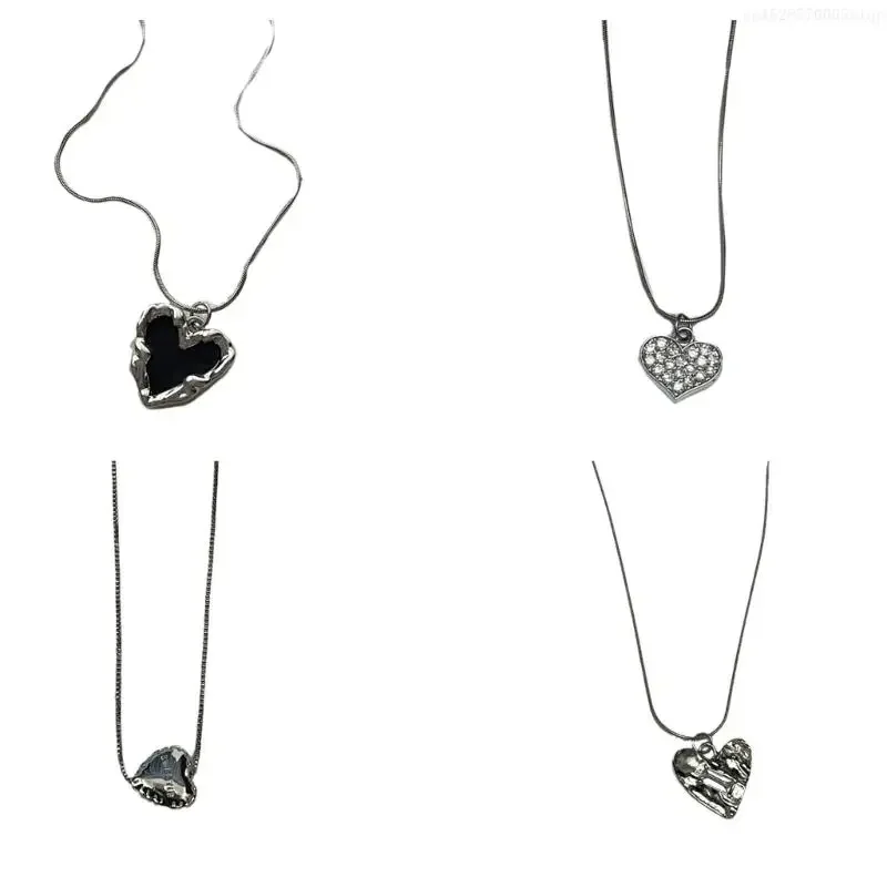 Ожерелье-цепочка в виде сердца из нержавеющей стали милое и крутое нерегулярное