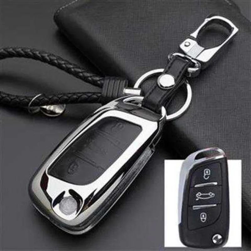 

High-quality Galvanized Alloy Car Key Case Key Chain Bag Suitable for Citroen Ds5 2018 2019 Car Interior Accessories