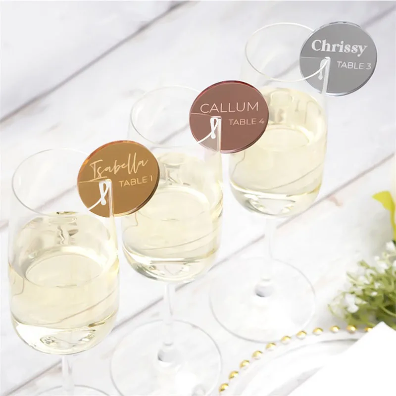 

Celebration Decor Supplie Party Glass Cup Decoration Label Round Hexagon Heart Blank Card Blank Acrylic Drink Marker Tags