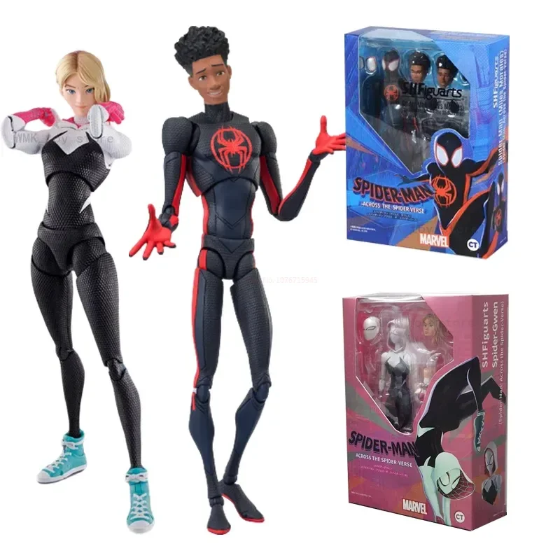 

Anime Spider-man Sh Figuarts Miles Morales Gwen Shf Action Figures Marvel Spider-verse Figurine Spiderman Figure Pvc Model Toys