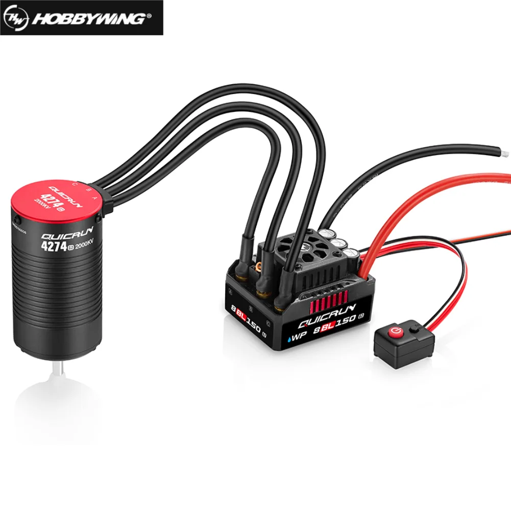 Фото Hobbywing QuicRun WP 8BL150 150A G2 Водонепроницаемый бесщеточный регулятор скорости (ESC) с бесщеточным двигателем 4274SL 2000KV/4268SL 2600KV для радиоуправляемых машин масштаба 1:8 №2