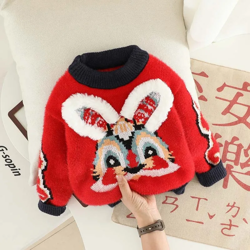 

Свитер для мальчиков и девочек, Осень-зима, детские шерстяные вязаные свитеры, одежда для малышей от 1 до 5 лет, детский пуловер, свитеры