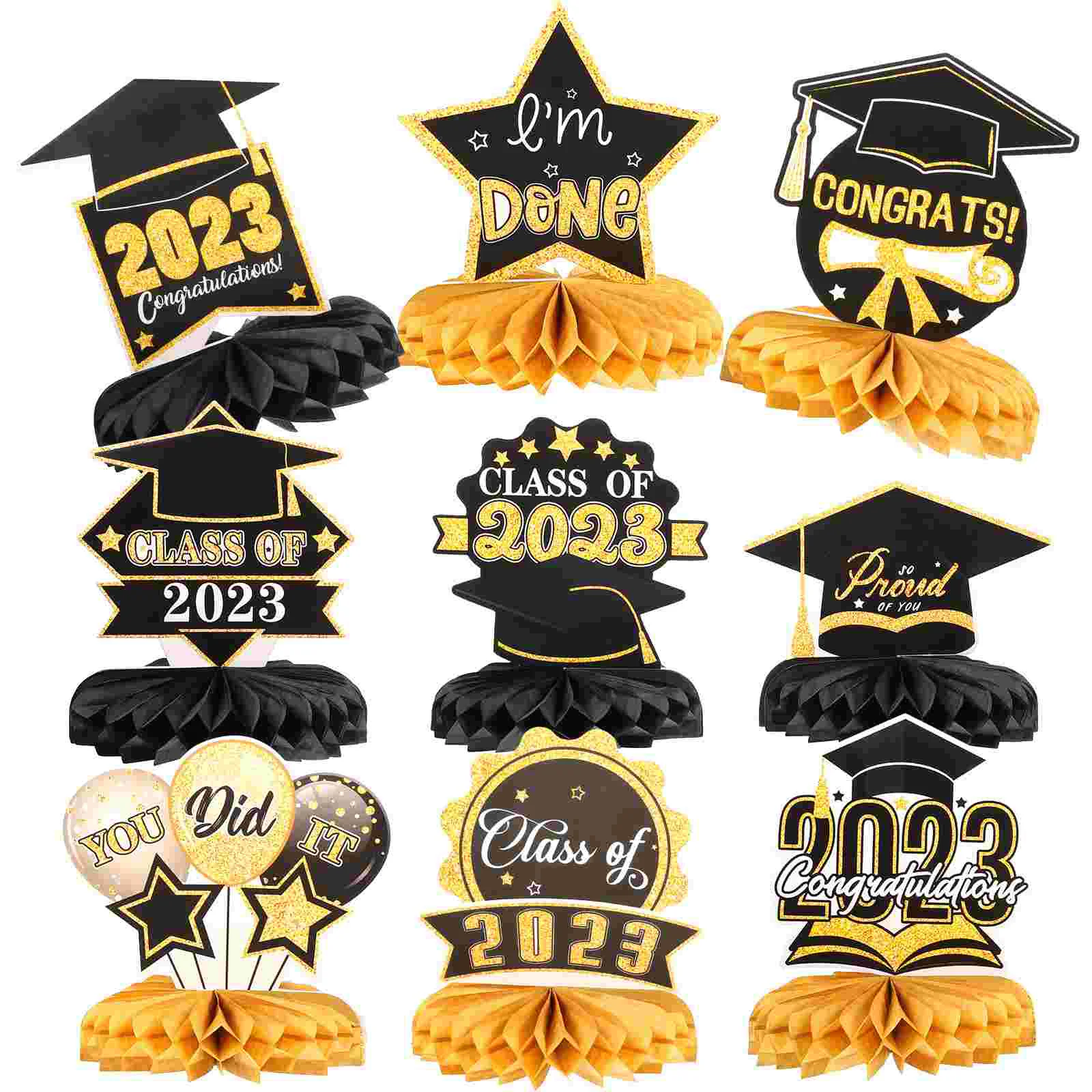 

Paper Honeycomb Ball Graduation Decor Tabletop Centerpiece Party Layout Prop Decorations