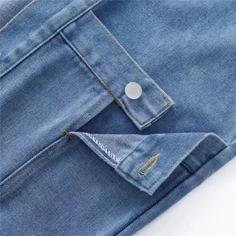 Винтажный джинсовый жилет с большими карманами Женская весенне-осенняя новая