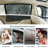 universial car side window curtains black khahi color sunshade windshield with blackout mesh cup curtain suction z6c3