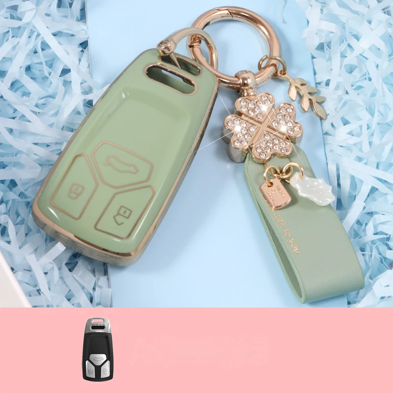 

Fashion New TPU Car Remote Key Cover Case Shell For Audi A4 B9 A5 A6 8S 8W Q5 Q7 4M S4 S5 S7 TT TTS TFSI Car Accessories