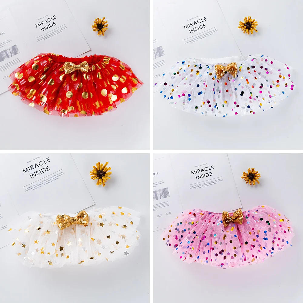 Детская летняя юбка-пачка в разноцветный горошек на Возраст 3-24 месяца |