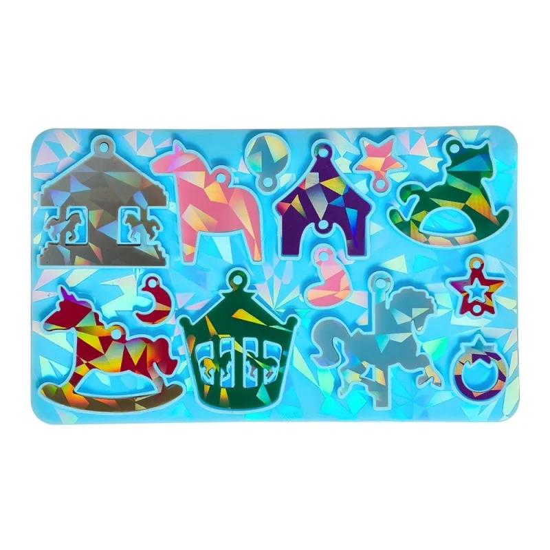 Голографические лазерные серьги сделай сам в виде единорога карусели