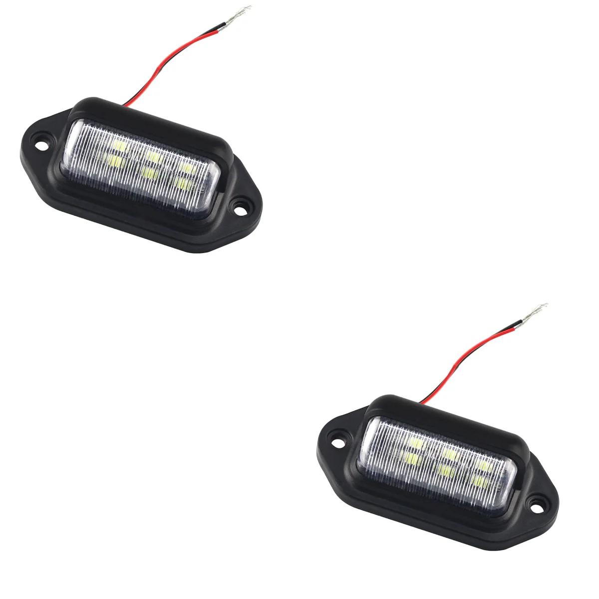 

2pcs 12-24V 6LED Side Marker Lights License Plate Lamps for Car Truck Trailer Caravan