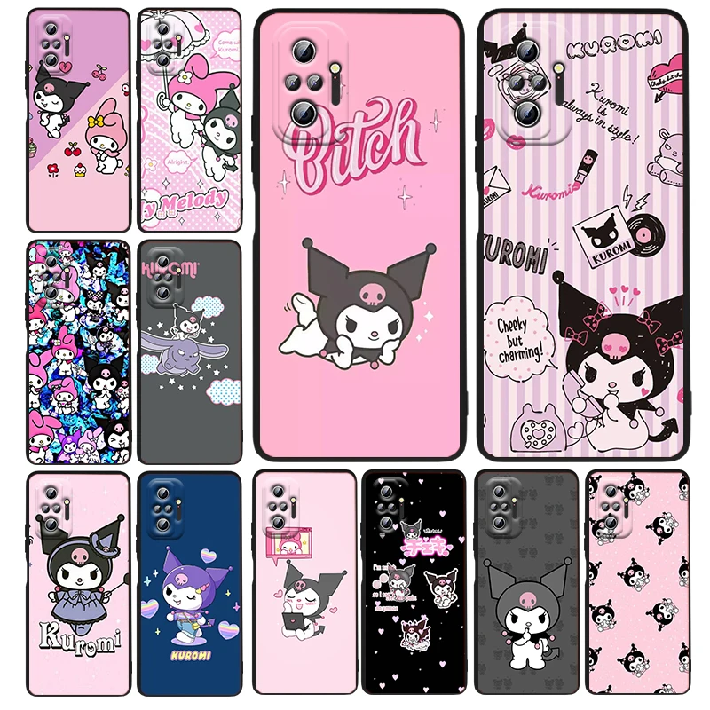 

Cute Cartoon Kulomi Lucky For Xiaomi Redmi Note 11E 11S 11 11T 10 10S 9 9T 9S 8 8T Pro 5G 7 5 Soft TPU Cover Black Phone Case