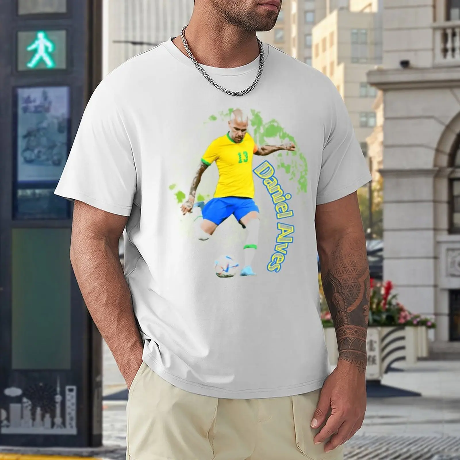 

Brazil 6 Daniels And Alvess Football Team Sports Champion Creative Top Tee High Grade Leisure USA Size
