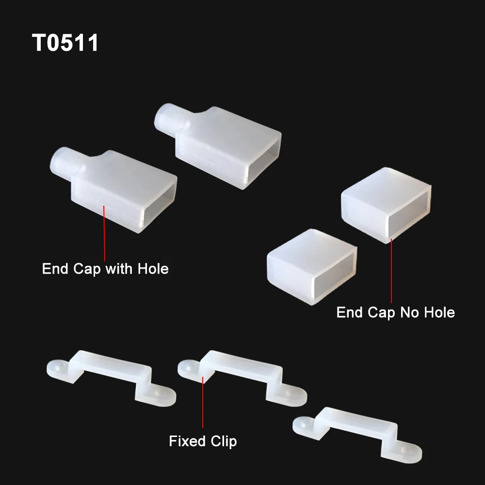 

5 шт.-10 шт. светодиодная неоновая лента для головы и хвостовых заглушек, торцевые заглушки, аксессуары, силиконовое уплотнение, алюминиевый профиль, фиксированный зажим, разъем