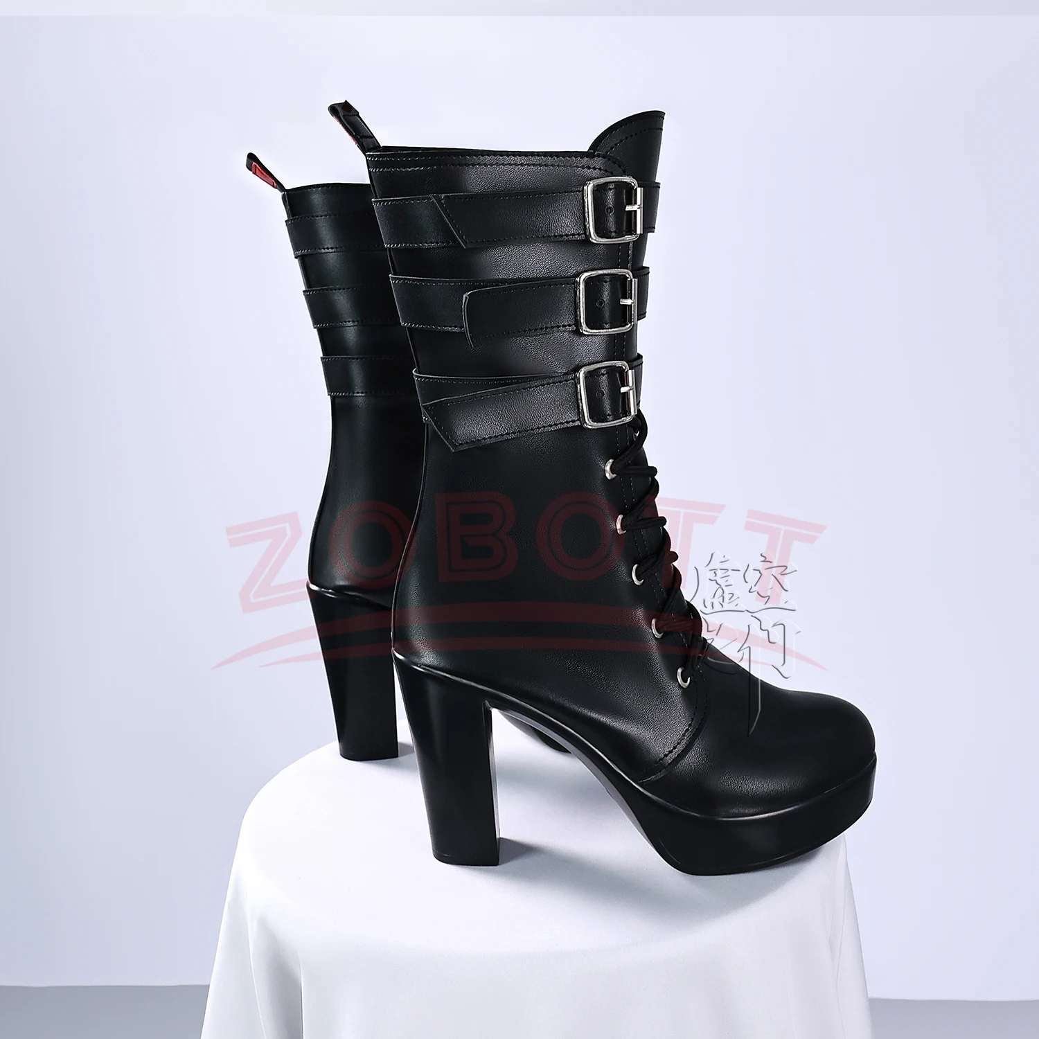 Фото Zenless Zone Zero Ukinami Yuzuha Game Обувь для косплея Парики Сапоги Черные ботинки из искусственной кожи для женщин и девочек Хэллоуин Карнавальная вечеринка Реквизит №3
