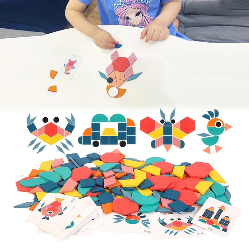 

Новый детский деревянный 3D пазл, интеллектуальная доска, детские развивающие Обучающие игрушки Монтессори для детей, геометрические голов...