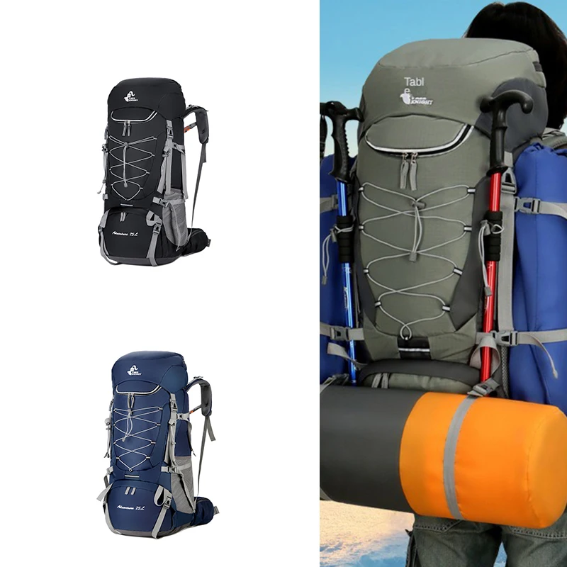 Men's Large Waterproof Climbing Hiking Backpack Camping Mountaineering Backpack Sport Outdoor Rucksack Bag