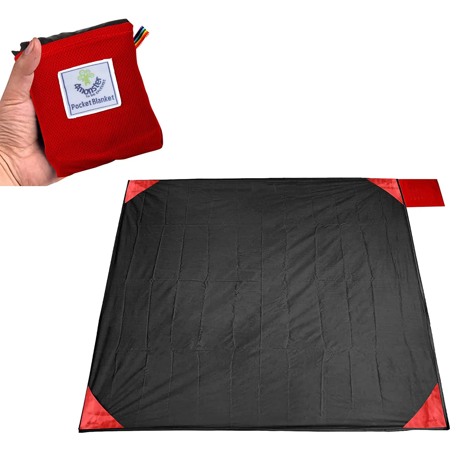 

Mini Pocket Picnic Blanket Lightweight Durable Waterproof Sandproof Beach Camping Travel Mat Carrying Case Outdoor Activities