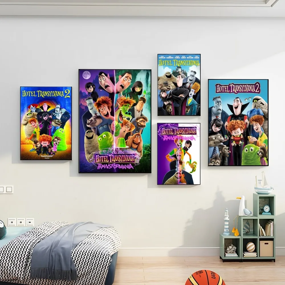 

Film Hotel T-Transylvania Poster Self-adhesive Art Poster Retro Kraft Paper Sticker DIY Room Bar Cafe Vintage Decorative