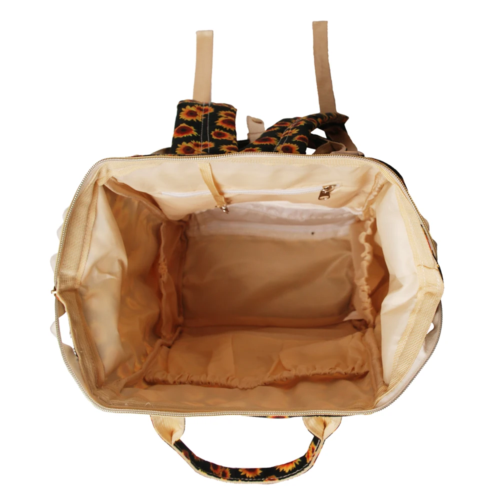 Multifunctional Mom Diaper Backpacks Baby Nappy Bags Sunflower Waterproof Mummy Diaper Bag Large Capacity Backpack For BabyCare
