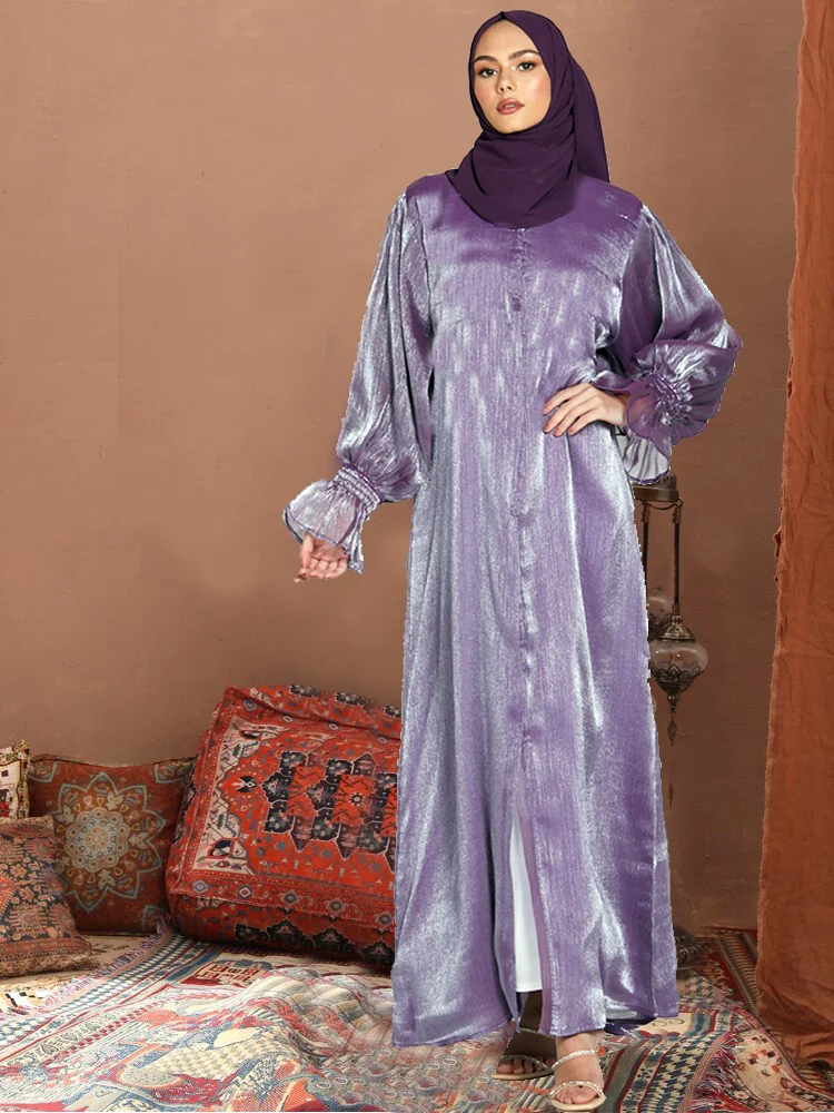 Abayas Sets for Ramadan Muslim Women Clothing Islamic Cardigan Jacket with Belt Hijab Dubai Three Piece Robe Muslim Fashion Sets