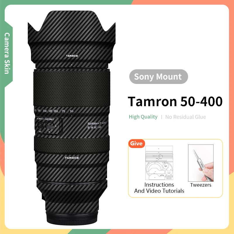 

For Tamron 50 400mm Sony Skin 50-400mm F4.5-6.3 Sony-Mount Lens Skin Anti-Scratch Protective Sticker Wrap Skin More Colors