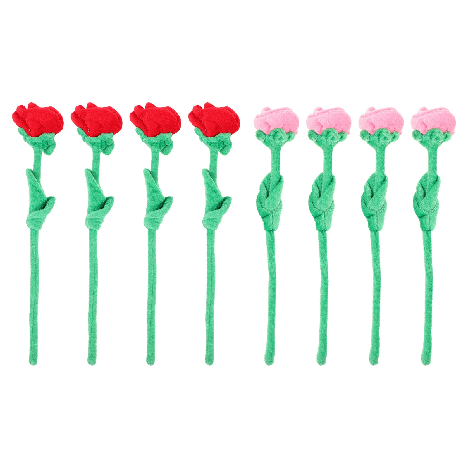 

8 Pcs Plush Rose Supple Decor Wedding Flower Stuffed Animals Bulk Bendable Stem Artificial Bouquet Toy