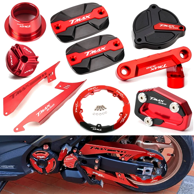 

TMAX530 Motorcycle Accessories Red For Yamaha T-max tmax 530 SX DX TMAX 2017 2018 2019 Scooter Brake Lever Cover Oil Cap Stand