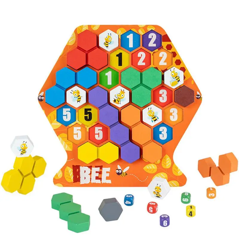 

Hexagon Puzzle Wood Brain Teasers Puzzles Logic IQ Game Colorful Wood Jigsaw Montessori STEM Educational Toys Gift